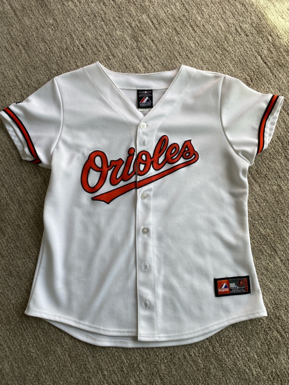 Orioles White & Orange Team Button-Up Jersey
